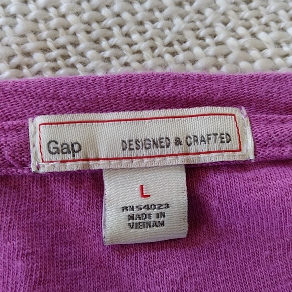 GAP Designed & Crafted High Low Back Zipper Cotton Top Large - Picture 2 of 13